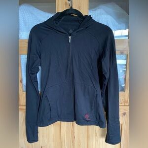 Patagonia Black Hoodie with Red Accents